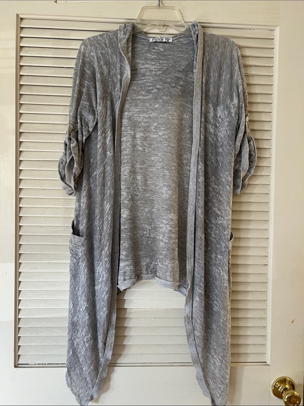 Y2K Alternative Apparel Gray Draped Hooded Cardigan Soft Grunge Pockets